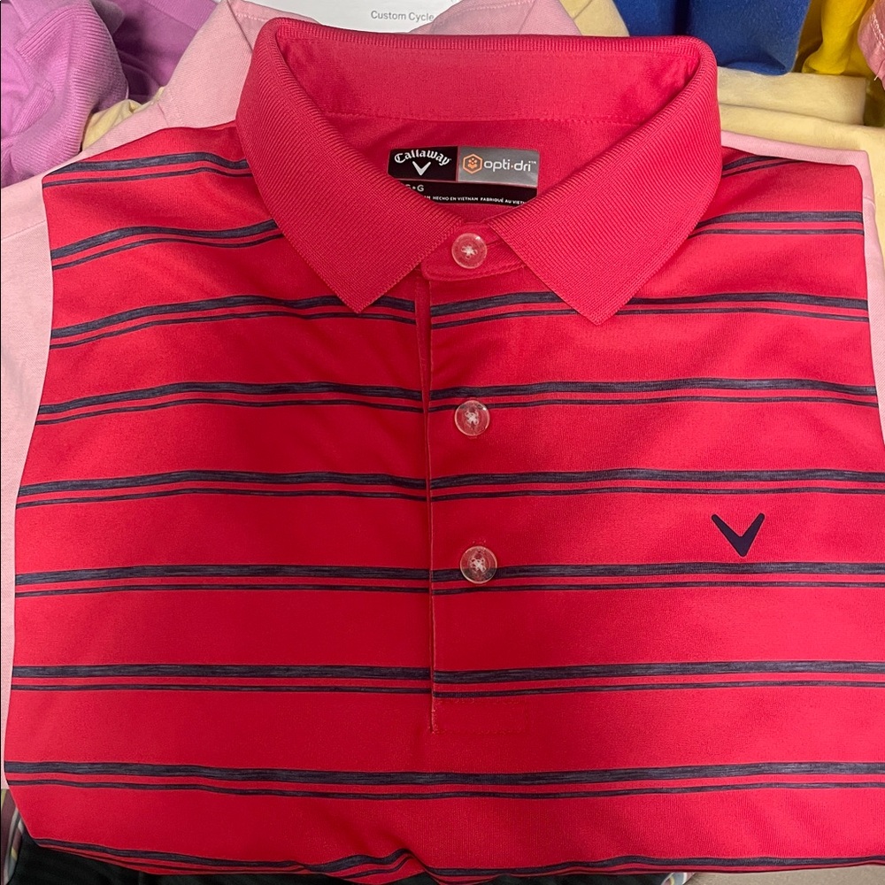 Callaway Red and Black short sleeve  Polo Shirt
